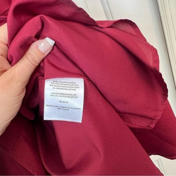 Women’s Gal Meets Glam Fit and Flare Size 4 Burgundy Dress Belted - Picture 11 of 13
